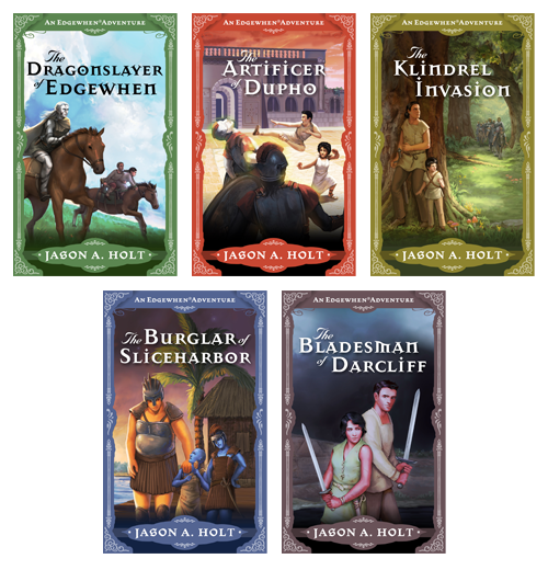 set of 5 Edgewhen fantasy adventure novel cover illustrations